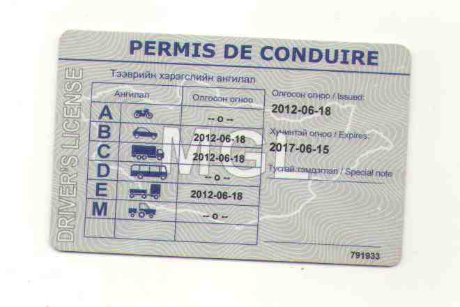 ＰＥＲＭＩＳ ＤＥ ＣＯＮＤＵＩＲＥ是什么意思？蒙古国驾照上的文字