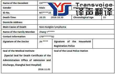 居民死亡医学证明书英文翻译(图2)